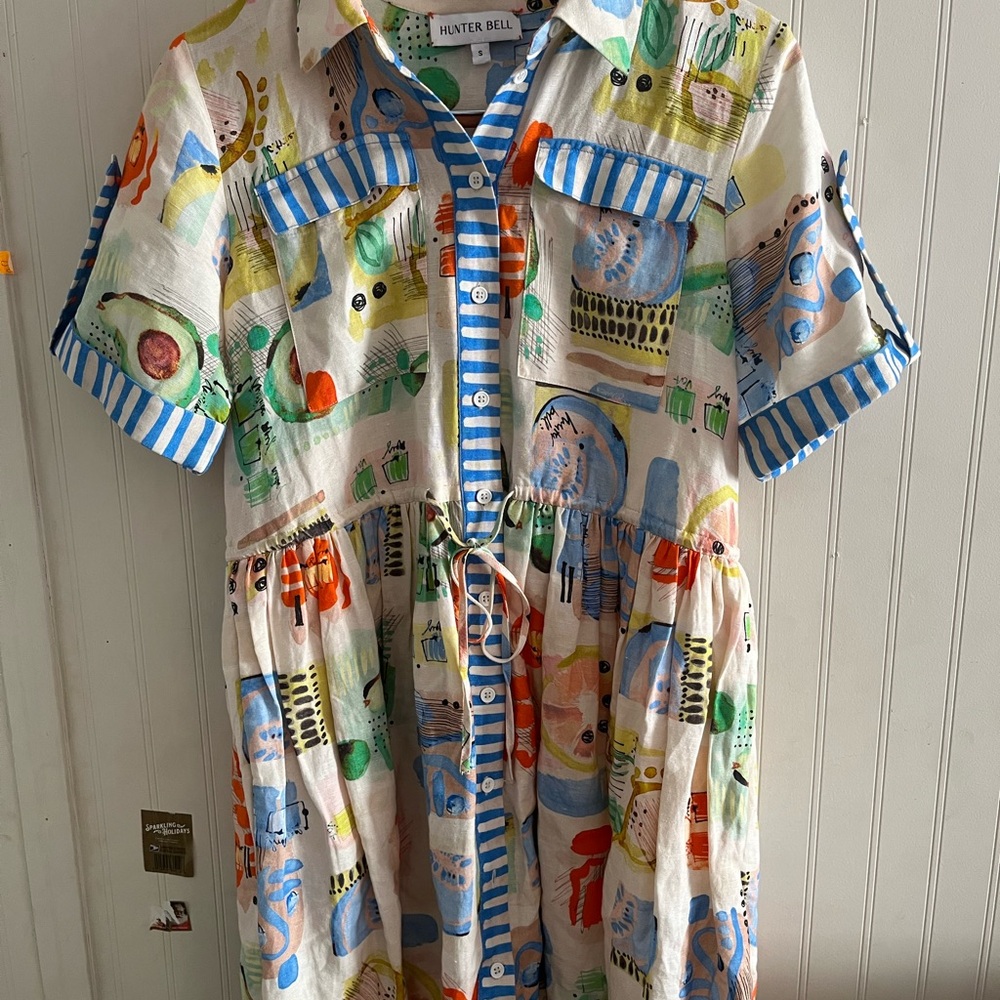 Walter Baker Multicolor Artistic Dress with Blue Stripes